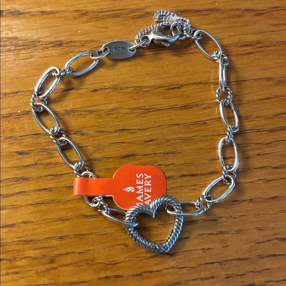 New James Avery Changeable heart charm bracelet with box!